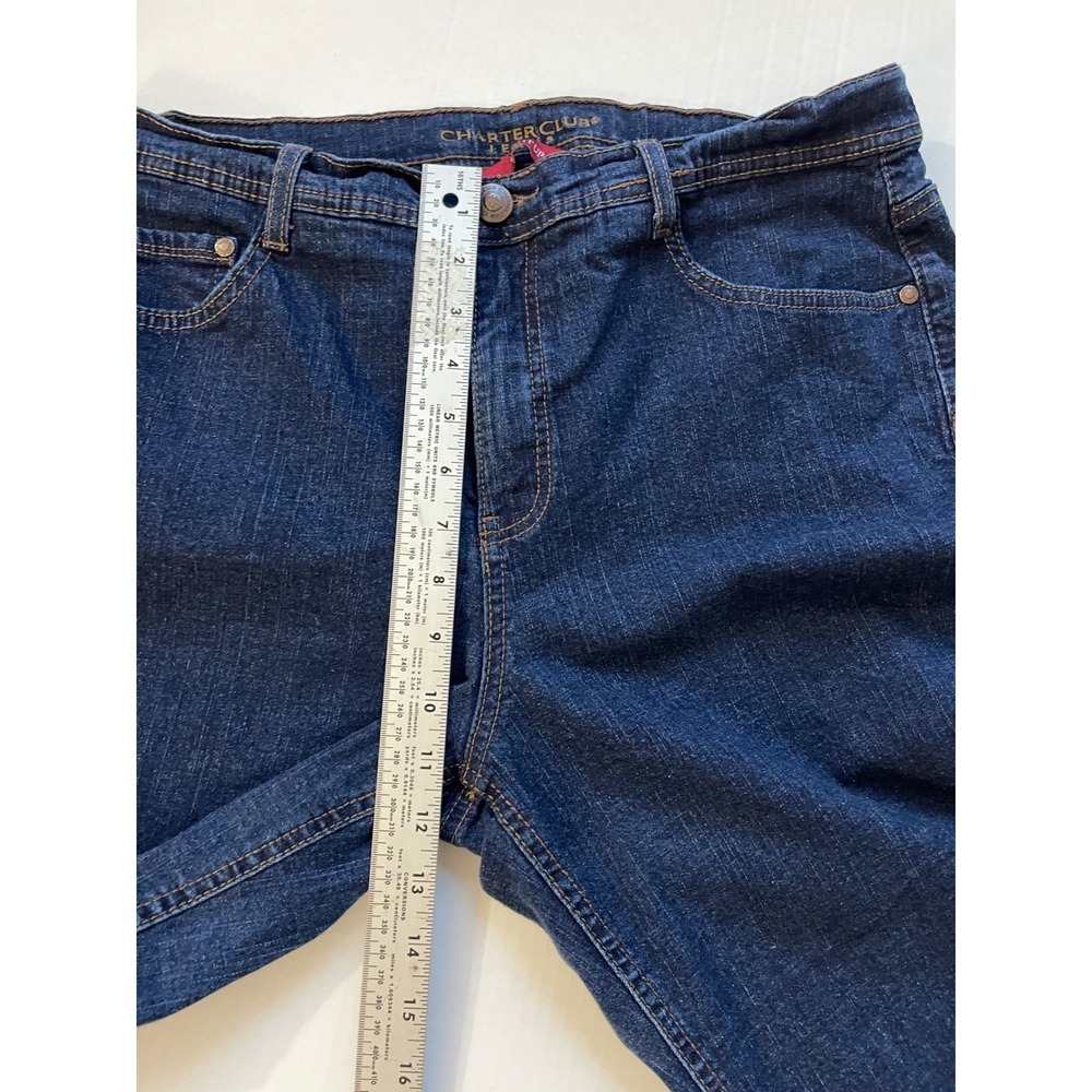 Charter Club Jeans Women 34 Blue Straight Leg Mid Rise Classic Denim Stretch - Picture 8 of 13
